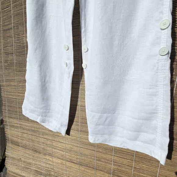 Juicy Couture Linen Adjustable Length Drawstring Wide Leg Trouser Pants Sz Small - Picture 6 of 10